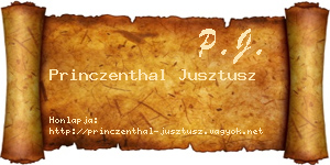 Princzenthal Jusztusz névjegykártya